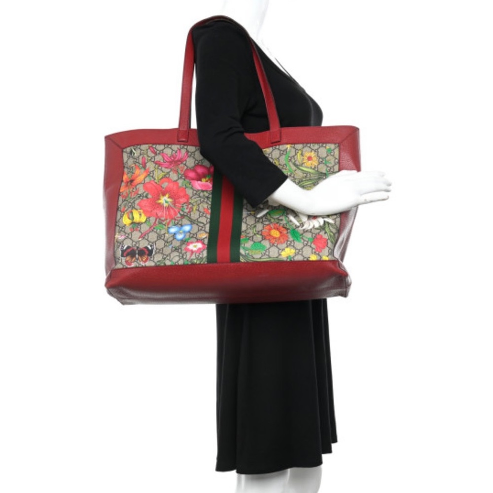 Gucci GG Supreme Flora Web Ophidia Soft Tote. Comes with dust bag